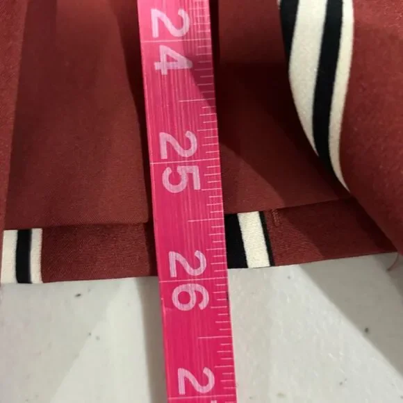 7TH AVE New York & Company Red/Rust Brown White Striped Blazer Women L Large - Picture 7 of 7